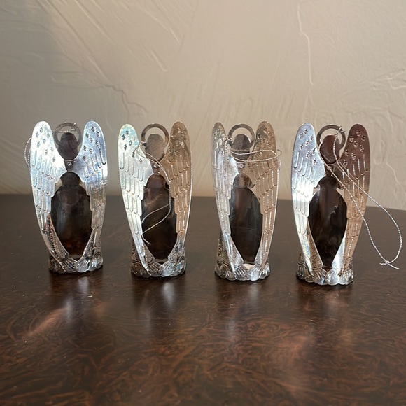 Set of 4 Vintage Silver Plated Angel Ornaments - Picture 2 of 12